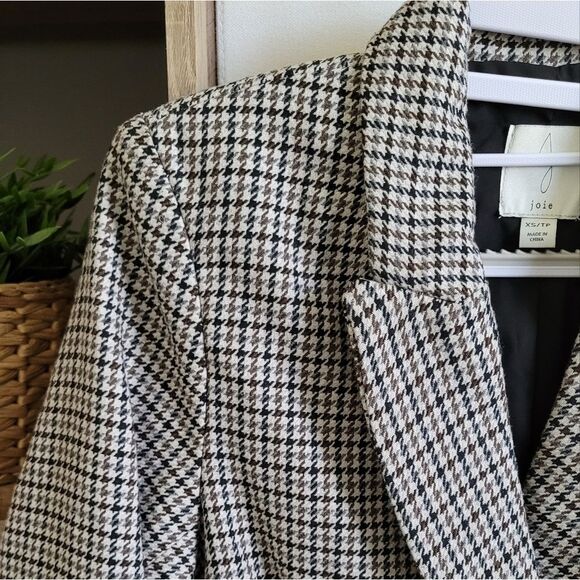 Joie Houndstooth Double Breasted Wool Blend Blazer XS (P) - Picture 7 of 12